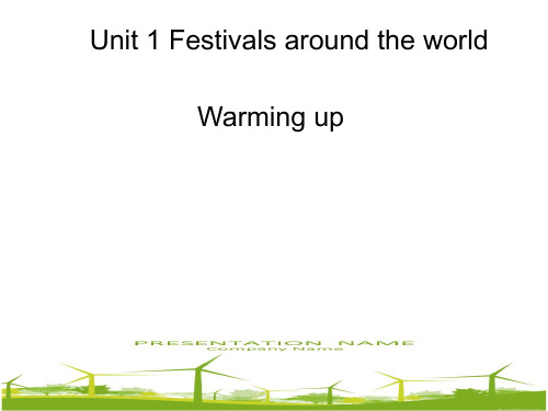 高一英语人教版必修3 unit 1Festivals around the world