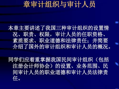 审计组织与审计人员相关知识(ppt40张)