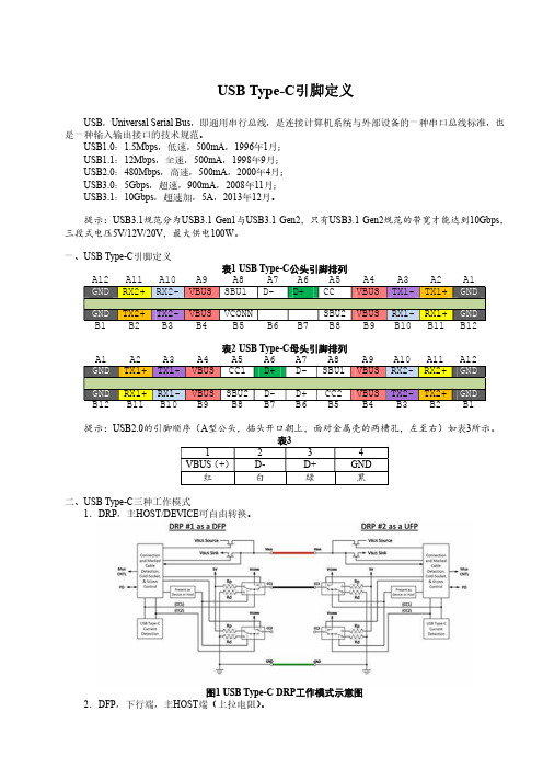 (仅供参考)USB Typec 3.1 引脚定义
