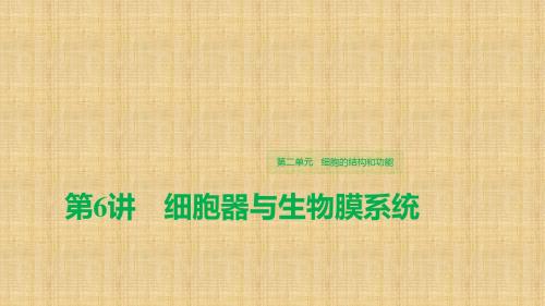 (江苏专用)2020版高考生物新导学大一轮复习 第二单元 细胞的结构和功能 第6讲 细胞器与生物膜名师课件 苏