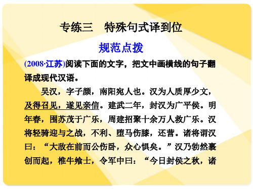 高考语文复习42：特殊句式译到位