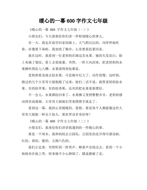 暖心的一幕600字作文七年级