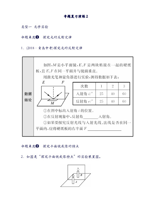 2019届中考物理 ：专题复习演练2(含答案).doc