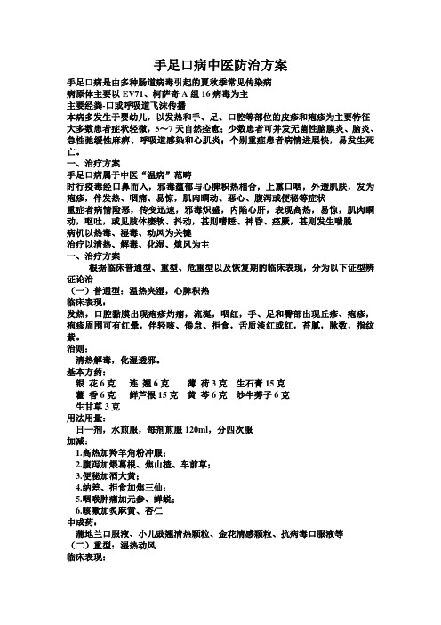 手足口病中医防治方案