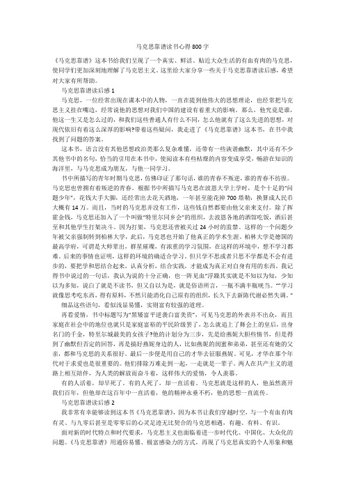 马克思靠谱读书心得800字