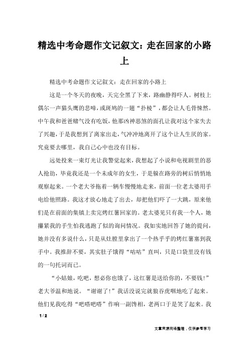 精选中考命题作文记叙文：走在回家的小路上_初中作文