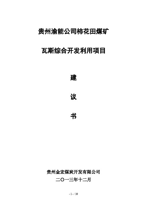 煤矿煤层气开发利用项目建议书范本