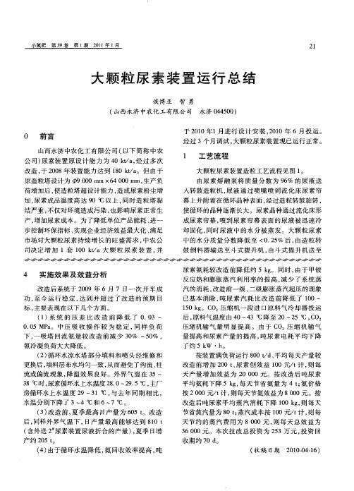 大颗粒尿素装置运行总结