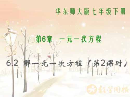 华师大版数学七年级下册第6章《解一元一次方程》课件1