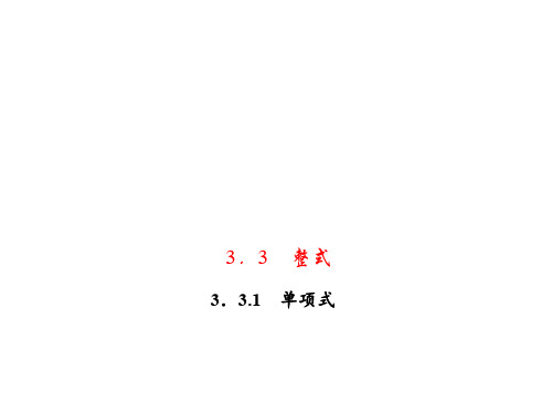 七年级数学上册 3.3.1 单项式习题课件 (新版)华东师大版