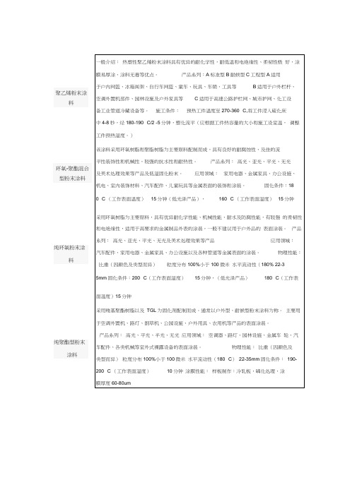 粉末涂料种类介绍