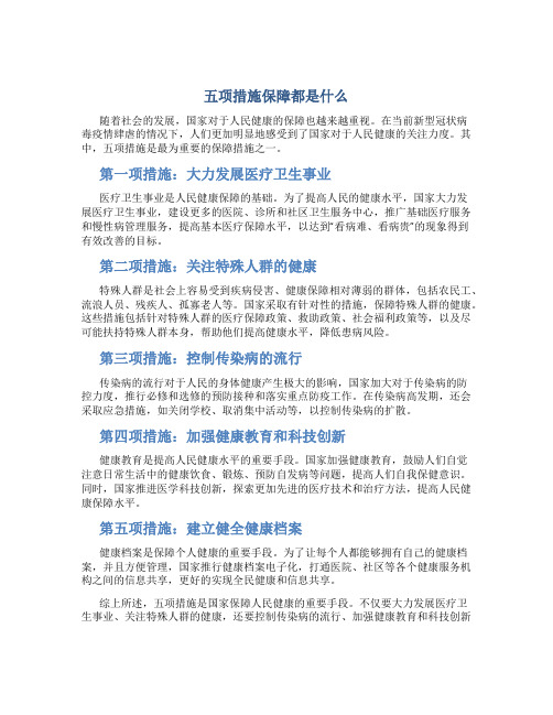 五项措施保障都是什么