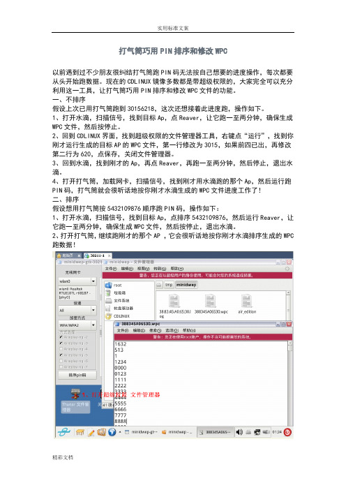 打气筒巧用PIN排序和修改WPC