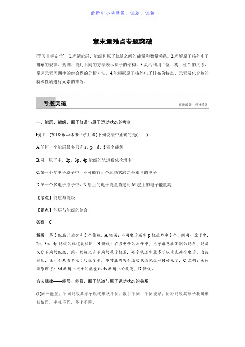 化学新导学笔记人教选修三讲义：第一章 章末复习 章末重难点专题突破
