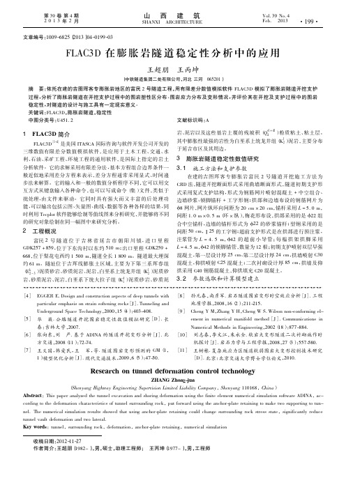 FLAC3D在膨胀岩隧道稳定性中的应用