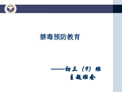 禁毒预防教育主题班会 ppt课件