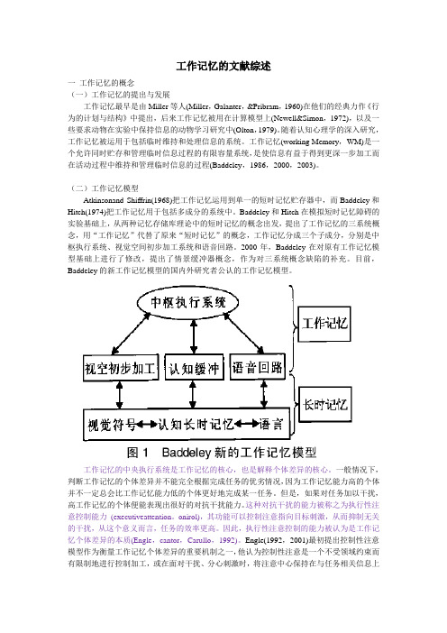 工作记忆的文献综述