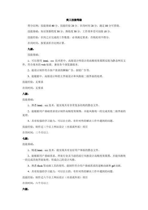 美工技能等级