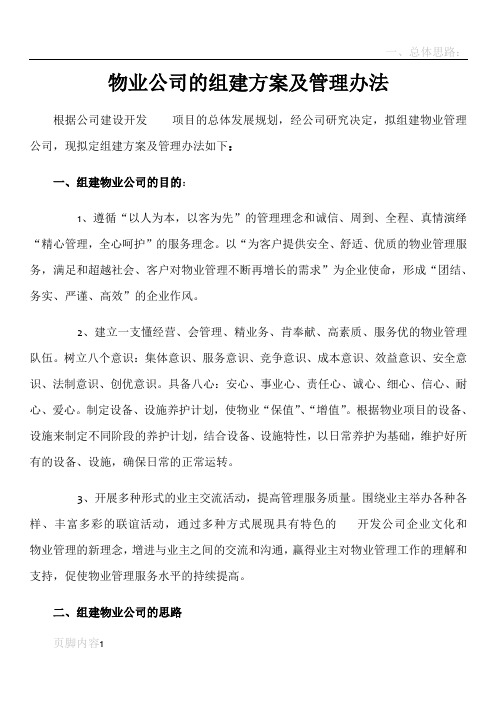 物业公司组建方案97015