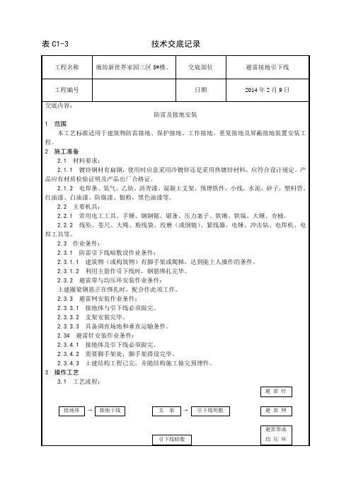 避雷接地引下线