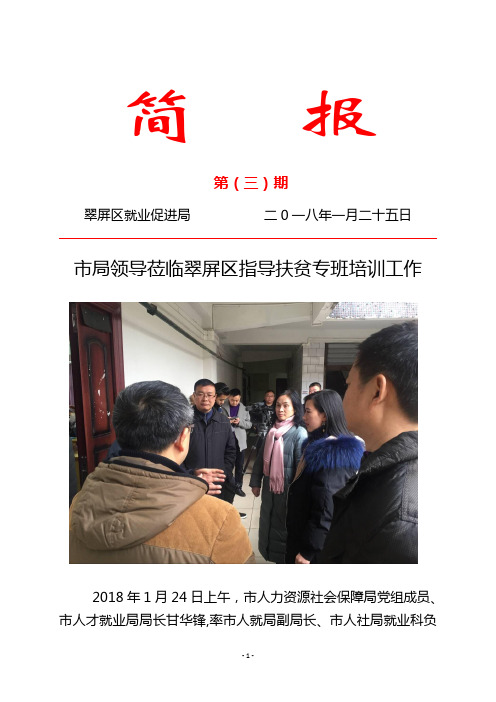 2018年简报第3期 市局领导莅临翠屏区指导扶贫专班培训工作