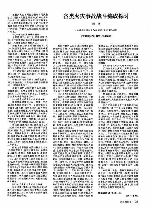 各类火灾事故战斗编成探讨