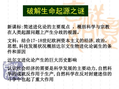 破解生命起源之谜ppt11 人教课标版