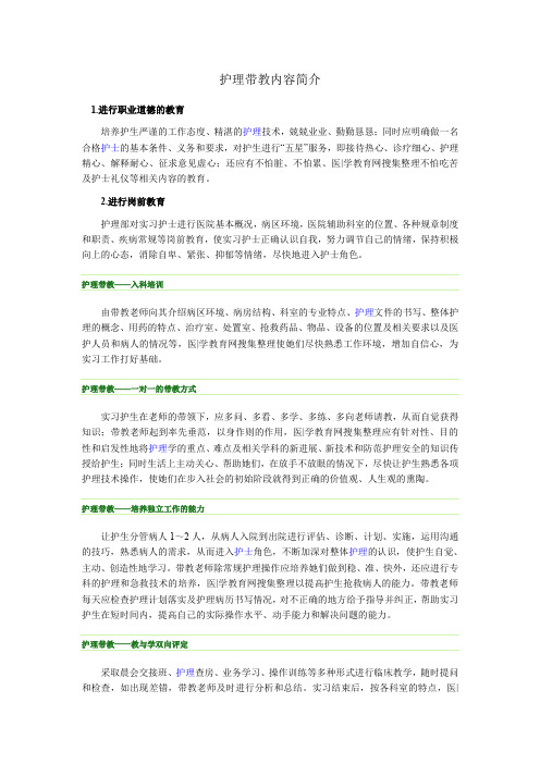 护理带教内容简介