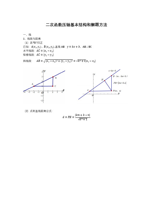 二次函数压轴题基本方法和结构