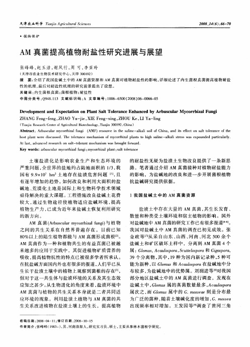 AM真菌提高植物耐盐性研究进展与展望