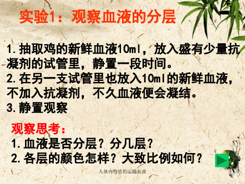 人体内物质的运输血液