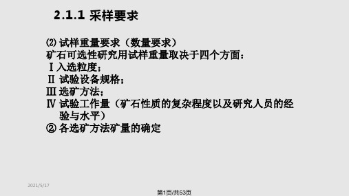 矿石可选性研究电子PPT课件