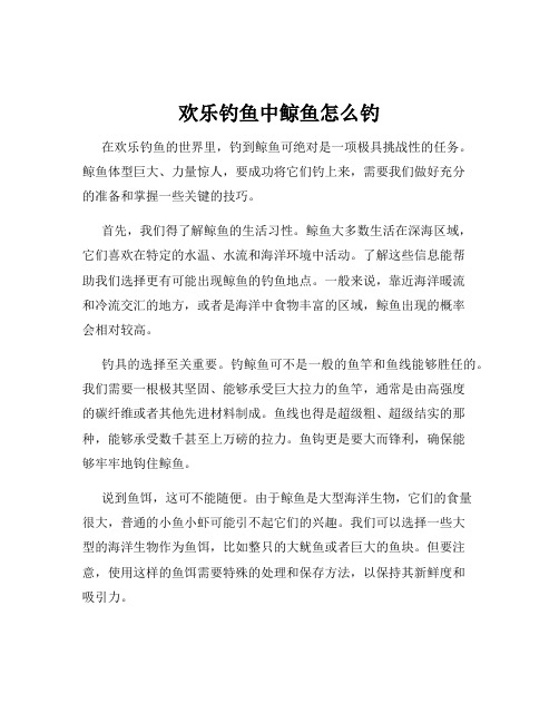 欢乐钓鱼中鲸鱼怎么钓