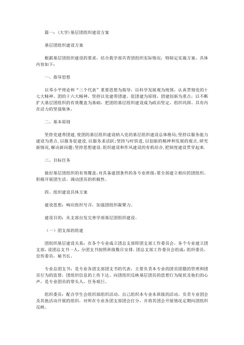 团支部建设方案