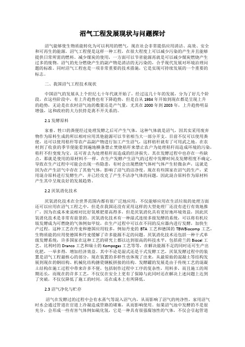 沼气工程发展现状与问题探讨
