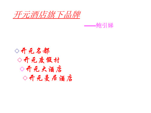 开元酒店13页PPT