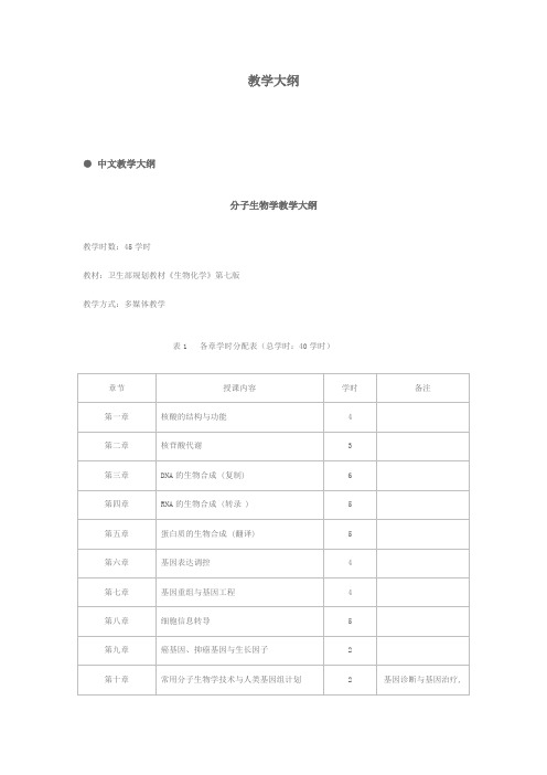 分子生物学大纲