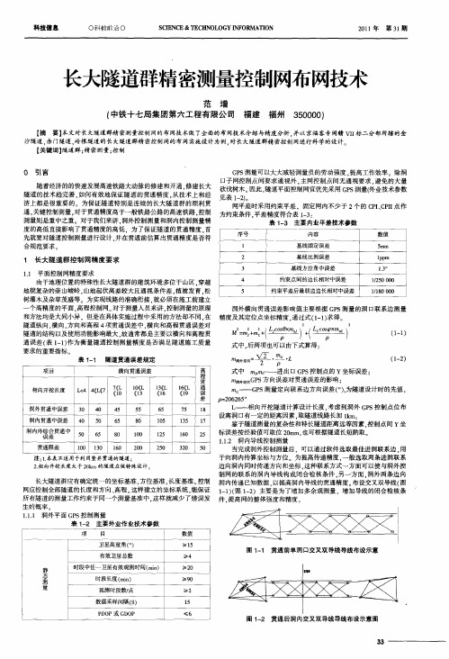长大隧道群精密测量控制网布网技术