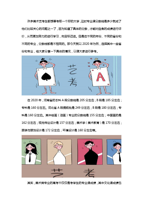 2020年美术类专业分数线
