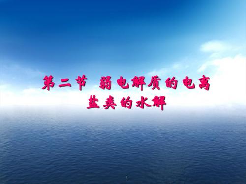 2 《弱电解质的电离 盐类的水解》 (鲁科版选修4)