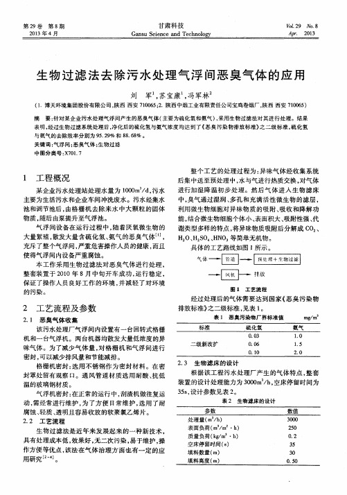 生物过滤法去除污水处理气浮间恶臭气体的应用