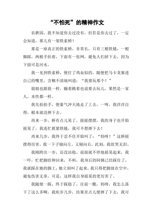 “不怕死”的精神作文