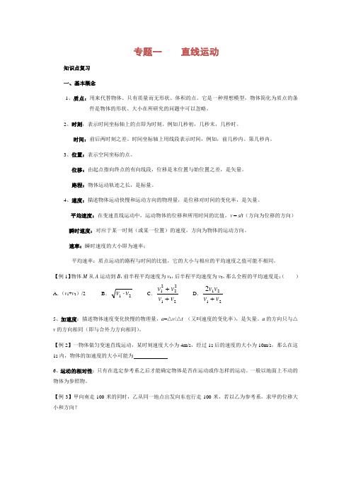 高中物理一轮复习运动学