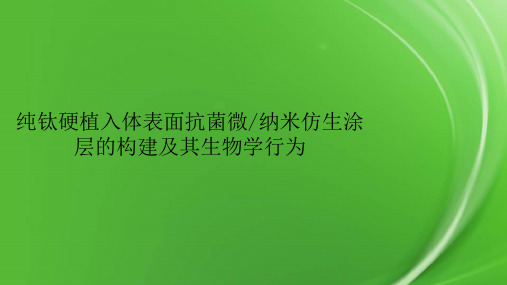 纯钛硬植入体表面抗菌微纳米仿生涂层的构建及其生物学行为