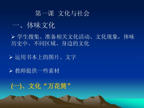 最新版高中政治必修三文化生活教案课件-最新版高中政治必修三文化生活教案课件-必修三体味文化