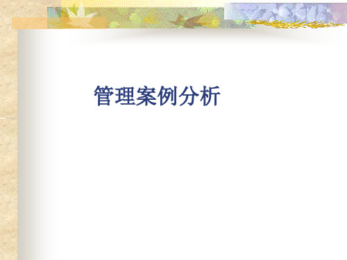 《管理案例分析》课件