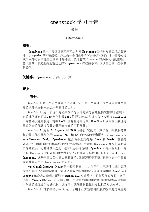 openstack学习报告