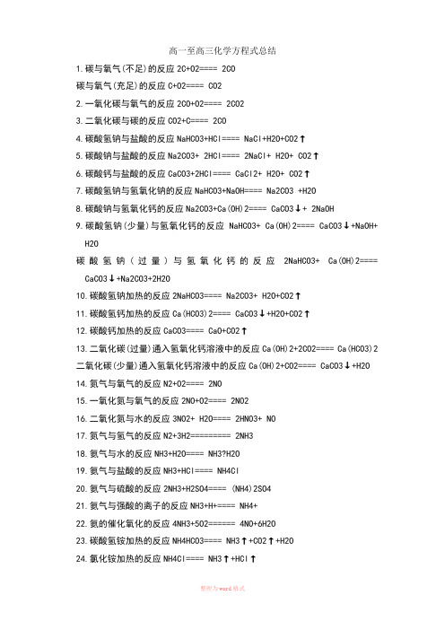 高中化学公式大全