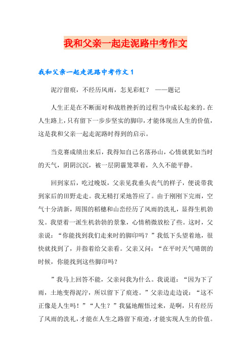 我和父亲一起走泥路中考作文