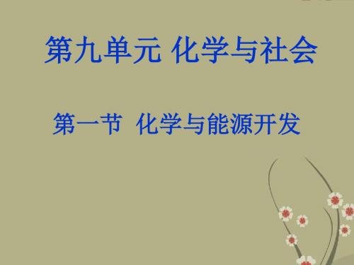 九年级化学第九单元化学与社会全章课件 鲁教版